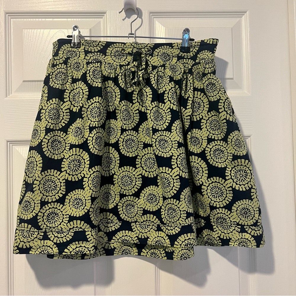 Merona Navy and Green 100% cotton Skirt Size Medium